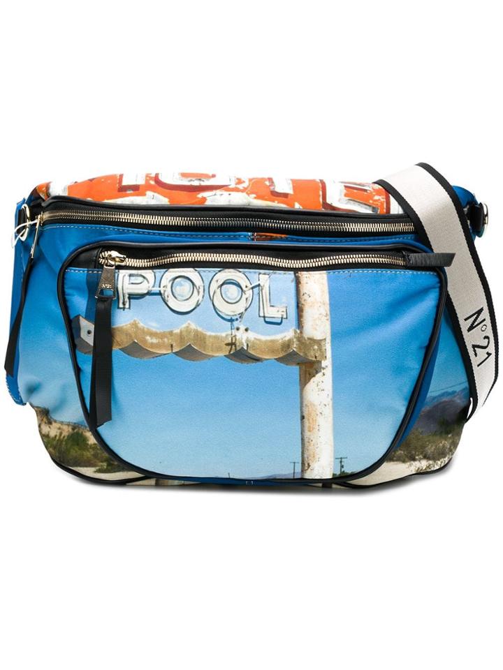 No21 Motel Print Bumbag - Blue