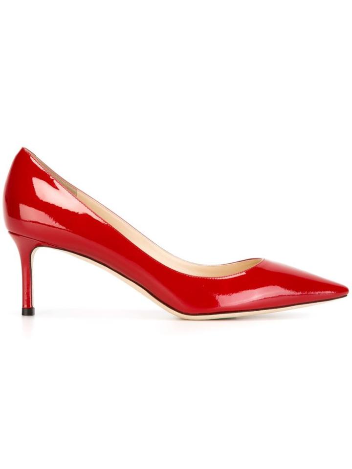 Jimmy Choo Romy 60 Pumps, Women's, Size: 38.5, Red, Patent Leather/leather