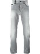 Marcelo Burlon County Of Milan Straight Leg Jeans, Men's, Size: 38, Grey, Cotton/spandex/elastane