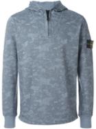 Stone Island Zip Hooded Sweater, Men's, Size: Xl, Grey, Cotton
