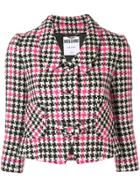Moschino Cropped Houndstooth Jacket - Pink