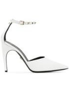 Versace Studded Strap Pumps - White