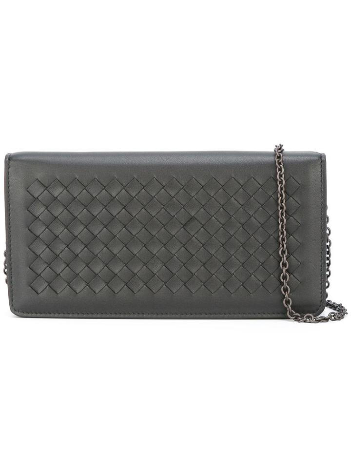 Bottega Veneta Interlaced Shoulder Bag, Women's, Black, Nappa Leather
