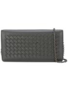 Bottega Veneta Interlaced Shoulder Bag, Women's, Black, Nappa Leather