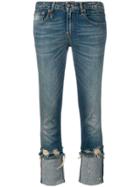 R13 Cropped Low Rise Jeans - Blue