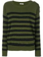 Vince Striped Long Sleeve Top - Green