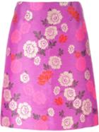 Etro Floral Print A-line Skirt, Women's, Size: 44, Pink/purple, Silk/linen/flax/polyester/viscose