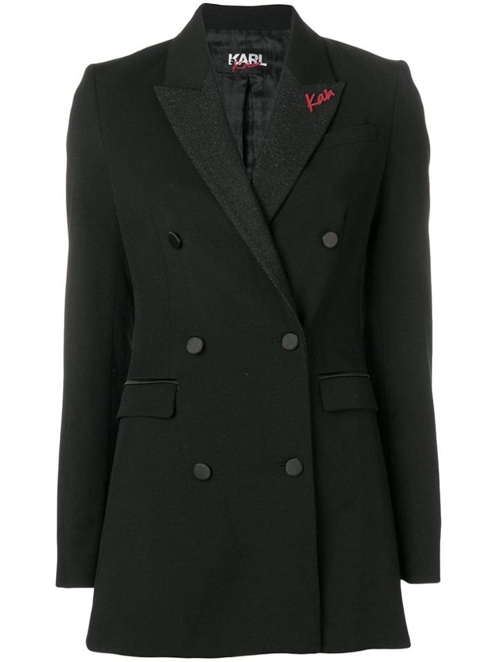 Karl Lagerfeld Karl X Kaia Tux Blazer W/lurex - Black