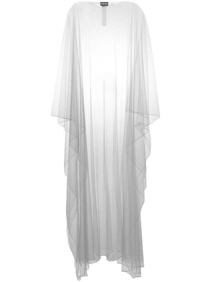 Giorgio Armani Sheer Long Cape - Grey