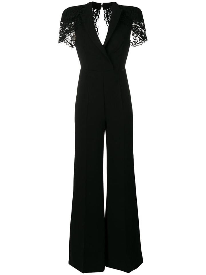 Elisabetta Franchi Floral Lace Detail Jumpsuit - Black