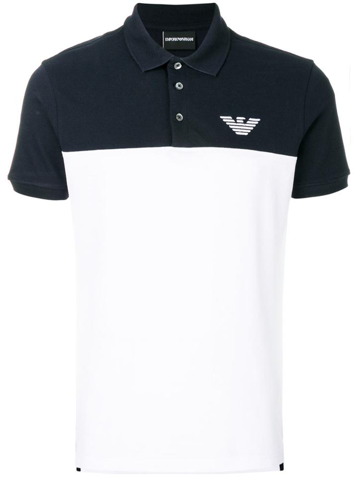 Emporio Armani Two Tone Polo T-shirt - White