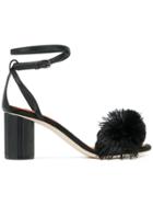 Marco De Vincenzo Textured Front Ankle Strap Sandals - Black