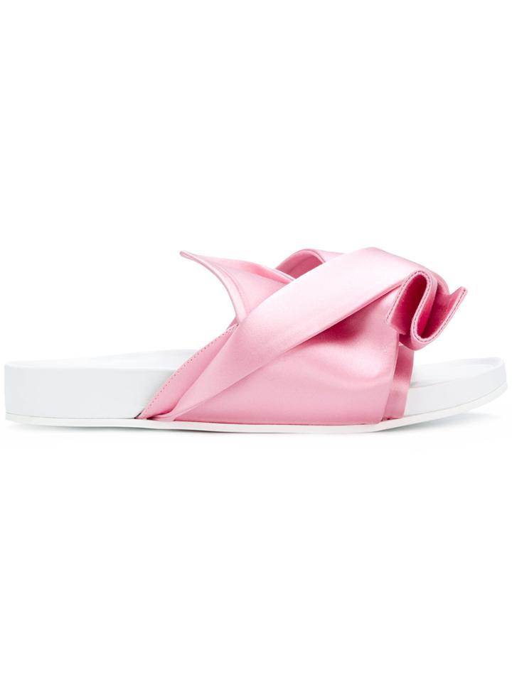 No21 Abstract Bow Slides - Pink & Purple