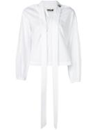 Hache Scarf Collar Blouse, Women's, Size: 40, White, Cotton