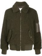 Stand Studio Textured Bomber Jacket - Green