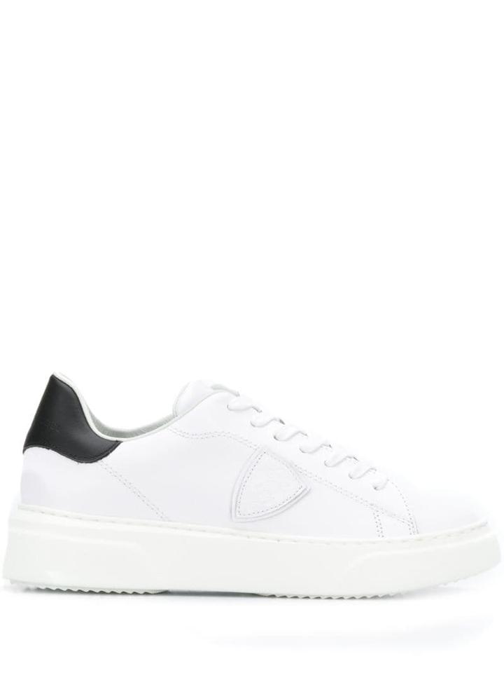 Philippe Model Two Tone Low Top Sneakers - White