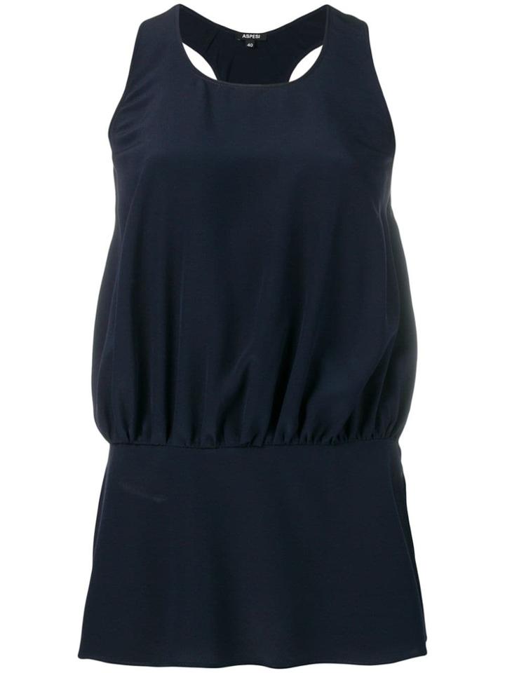 Aspesi Gathered Racerback Vest - Blue