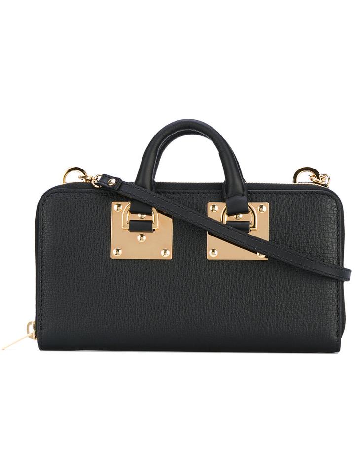 Sophie Hulme - Gold Panel Crossbody Bag - Women - Leather - One Size, Black, Leather
