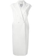 Max Mara Long Sleeveless Belted Coat, Women's, Size: 36, White, Angora/virgin Wool