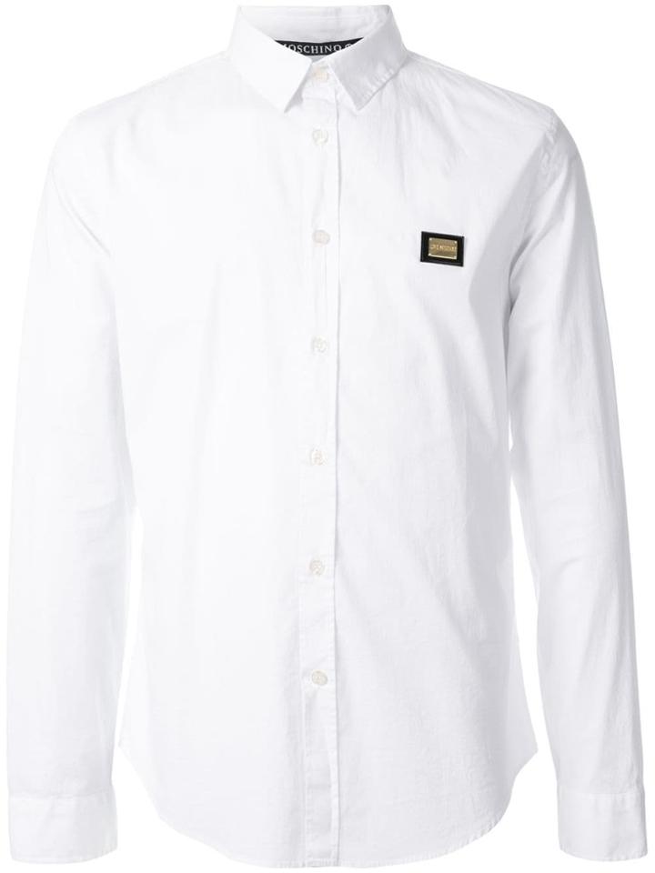 Love Moschino Metallic Logo Plate Shirt - White