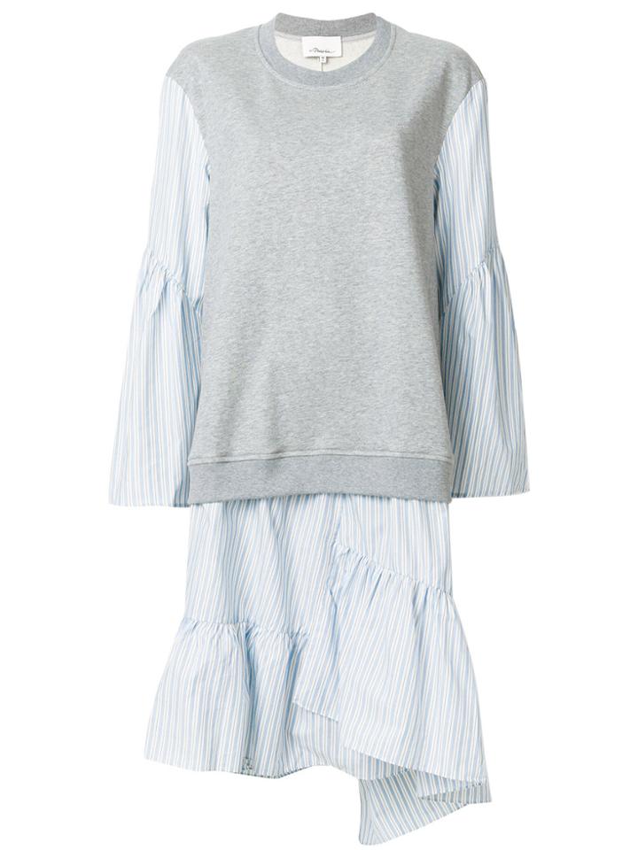3.1 Phillip Lim Combo French Terry Dress - Grey