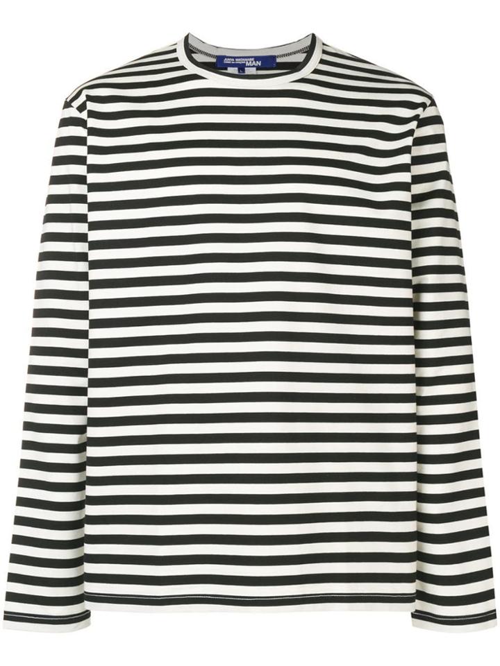 Junya Watanabe Man Striped Round Neck Sweatshirt - Black
