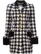 Moschino Vintage Houndstooth Coat, Women's, Size: 42, Black