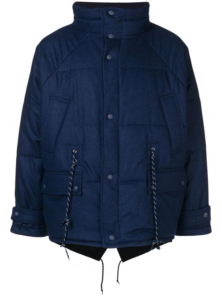 Herno Quilted Short Parka - Blue