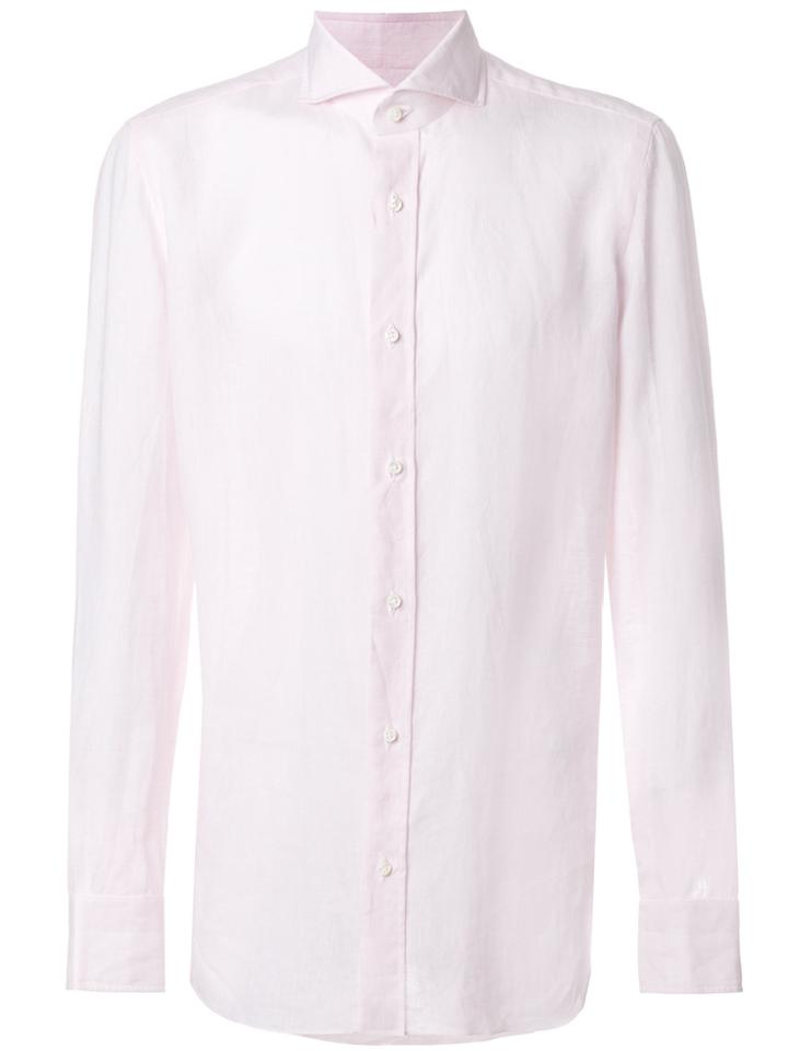 Borrelli Plain Shirt - Pink & Purple