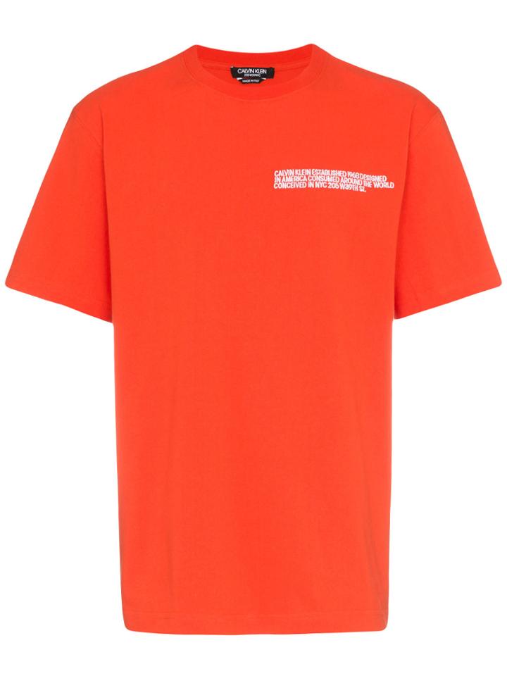 Calvin Klein 205w39nyc Logo Address T-shirt - Yellow & Orange
