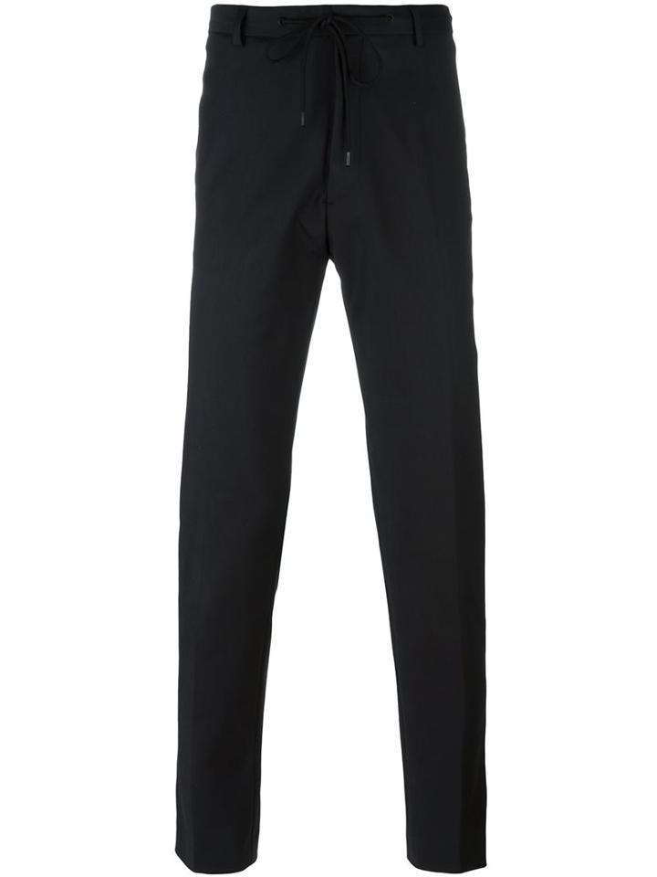 Kenzo Straight-leg Trousers, Men's, Size: 50, Black, Cotton/polyamide/spandex/elastane