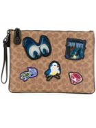 Coach Snow White Patch Logo Clutch - Brown