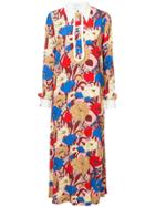 Vivetta Pointed Collar Floral Dress - Pink & Purple