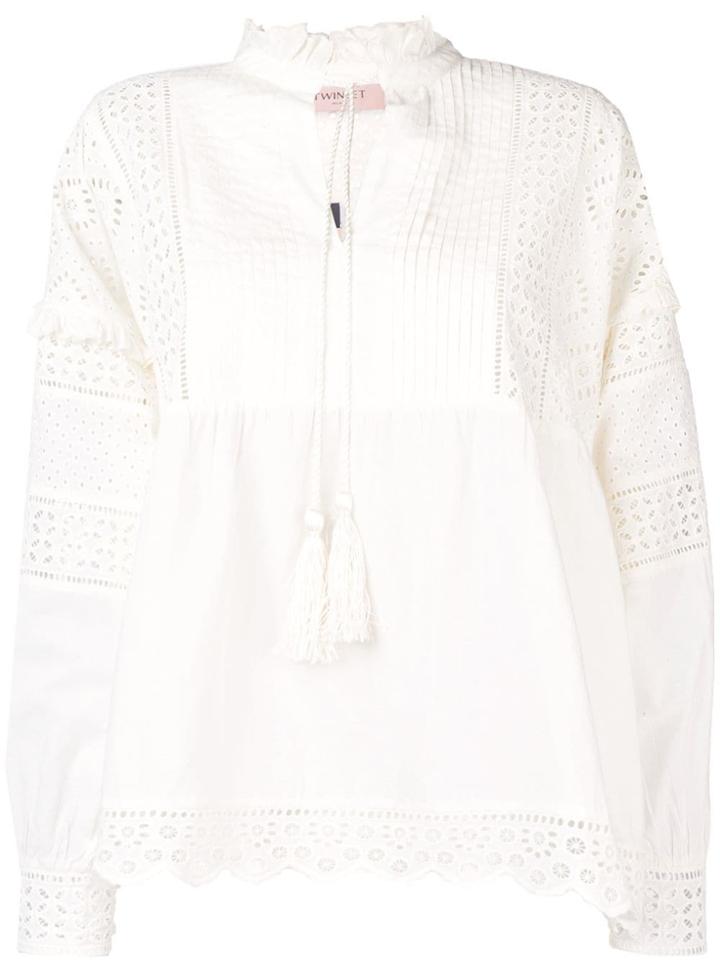 Twin-set Broderie Blouse - Neutrals