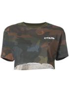 Heron Preston Cropped Camouflage T-shirt - Brown