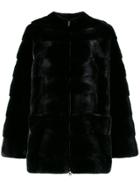 Liska Collarless Coat - Black