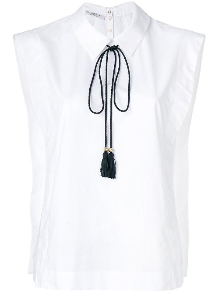 Philosophy Di Lorenzo Serafini Tassel Bow Blouse - White