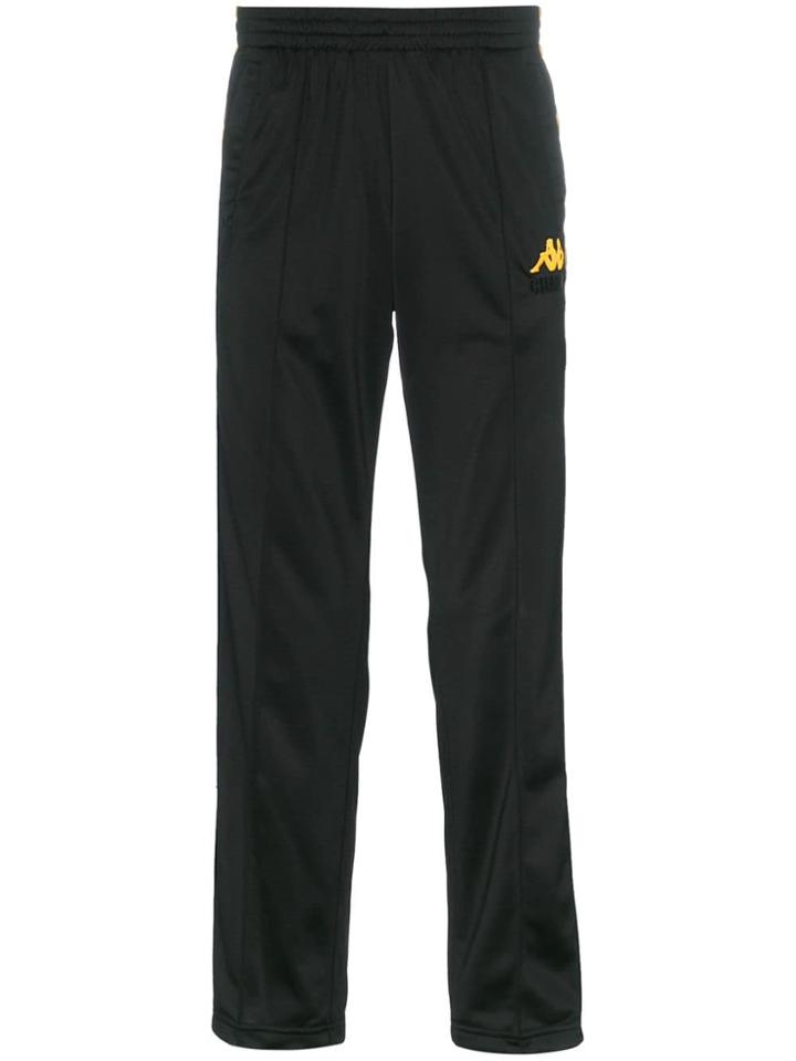 Charm's X Kappa Logo Embroidered And Side Panel Sweatpants - Black