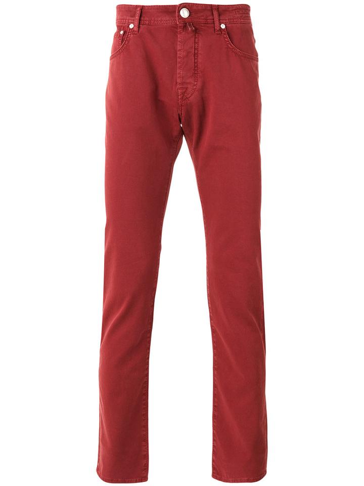 Jacob Cohen Slim-fit Jeans, Men's, Size: 32, Red, Cotton/spandex/elastane