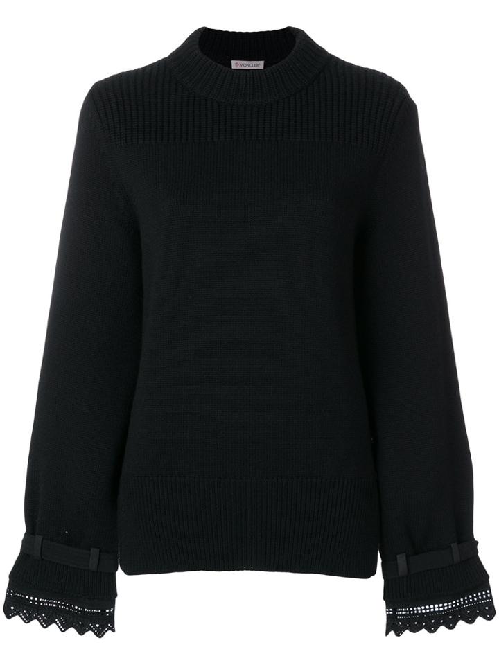 Moncler Lace Embroidered Sweater - Black