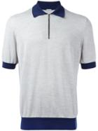 Malo Contrast Collar Polo Shirt, Men's, Size: 56, Grey, Cotton/silk