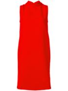 Marni - Cowl Neck Shift Dress - Women - Silk/wool - 44, Red, Silk/wool
