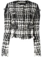 Alexander Wang Cropped Bouclé Jacket, Women's, Size: 10, Black, Cotton/wool/acrylic/polyester