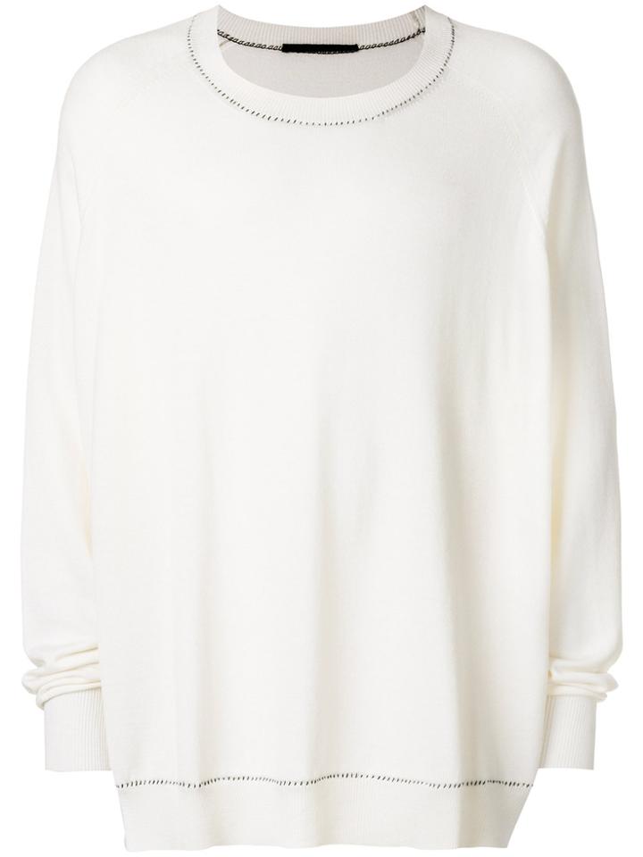 Haider Ackermann Contrast Stitching Jumper - White