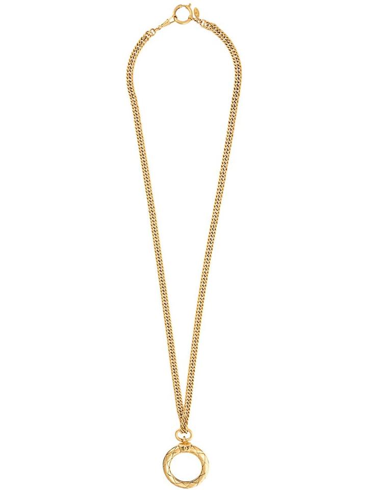 Chanel Vintage Magnifying Glass Necklace, Women's, Yellow/orange