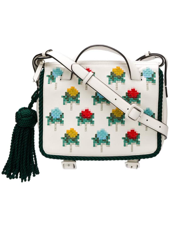 Marco De Vincenzo Giummini Embroidered Shoulder Bag - White