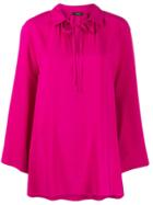 Joseph Neck-tied Flared Blouse - Pink
