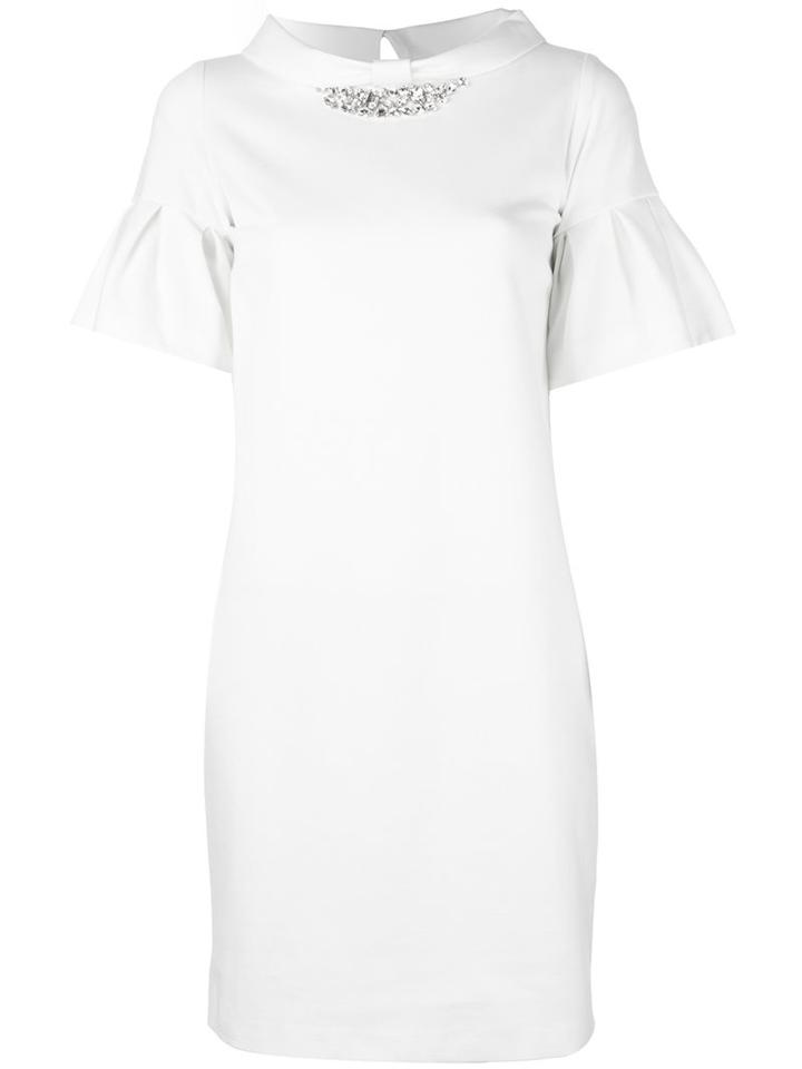 Blugirl Ruffle Sleeve Dress, Women's, Size: 42, White, Polyamide/spandex/elastane/viscose