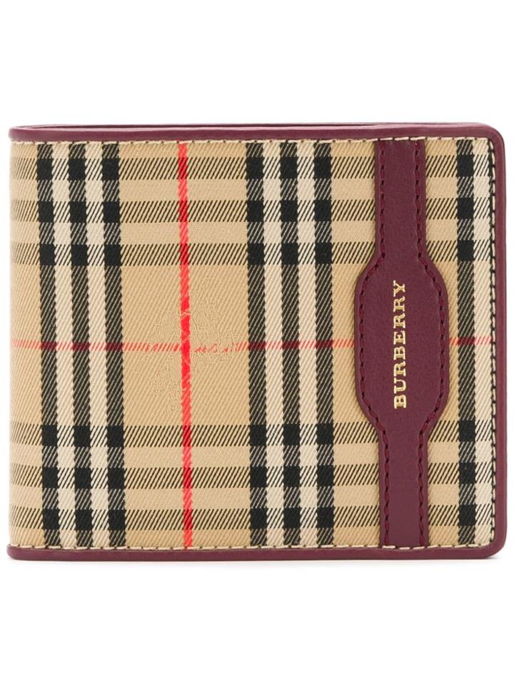 Burberry 1983 Check And Leather International Bifold Wallet - Nude &