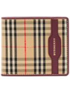 Burberry 1983 Check And Leather International Bifold Wallet - Nude &